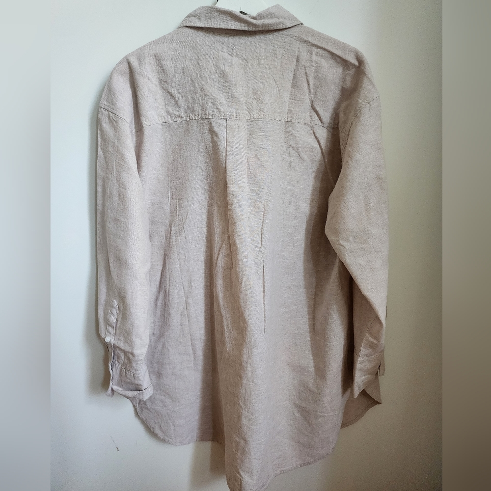 BNWT H&M Linen Cotton Blend Botton Down Shirt, US S - Picture 9 of 12